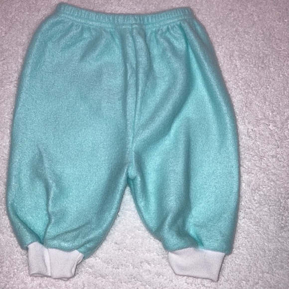Vintage y2k wee works soft fleece mint green kitty cat matching set 3/6m - Picture 6 of 8